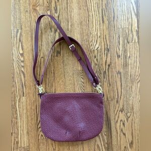 Quince Convertible Crescent Shoulder Bag in Merlot